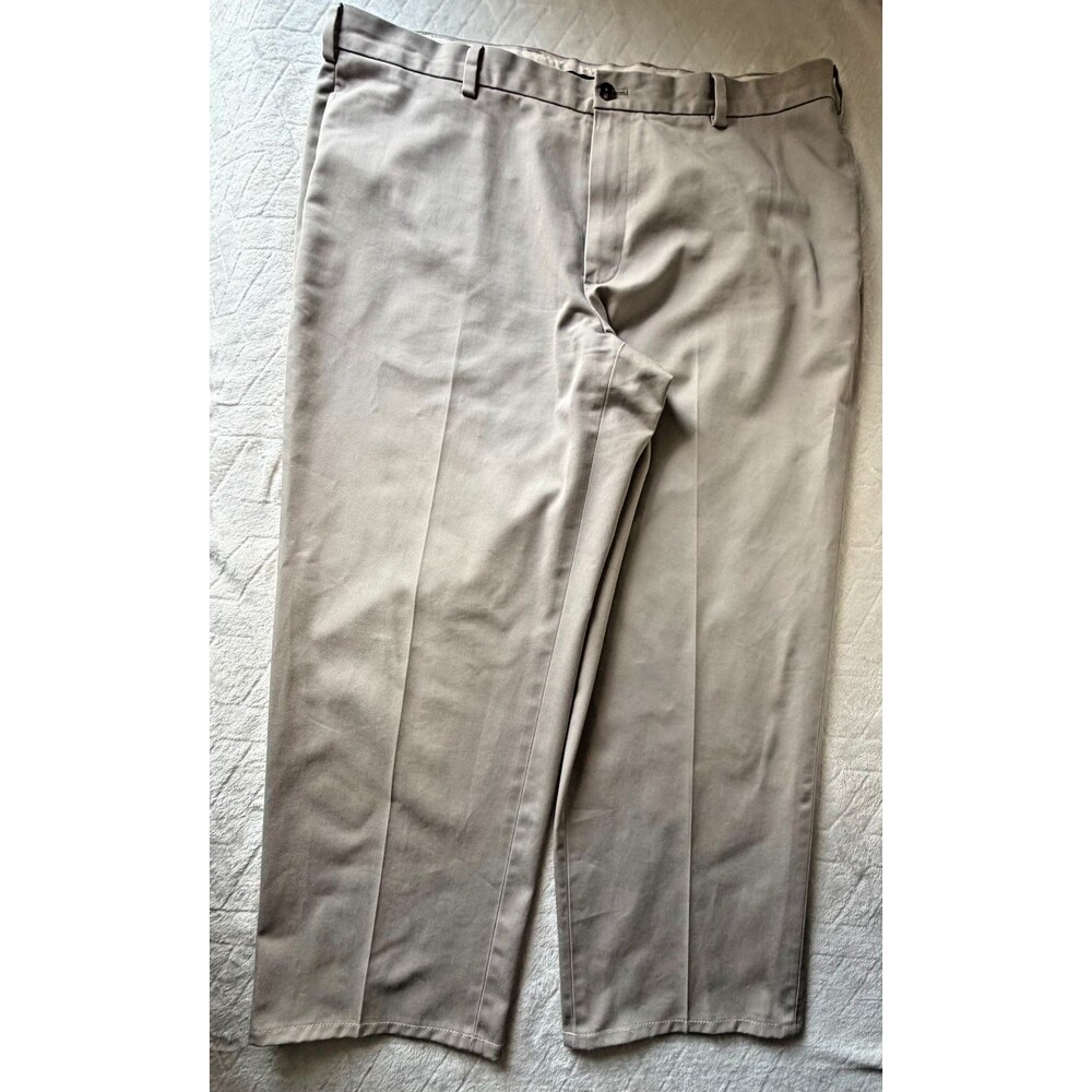 Brooks Brothers Advantage Chino Clark Mens 40x30 Khaki Beige Flat Front Pants